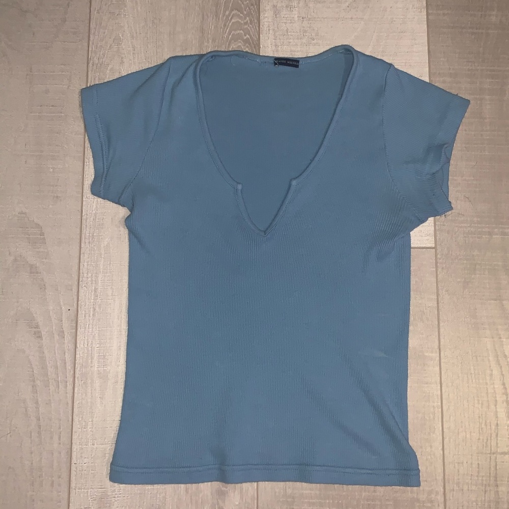 Blue v neck brandy melville tee